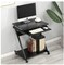 Z-Type Laptop Desk Mobile Standing Laptop Cart Small Workstation with Keyboard Tray Workstand for Small Space, Black